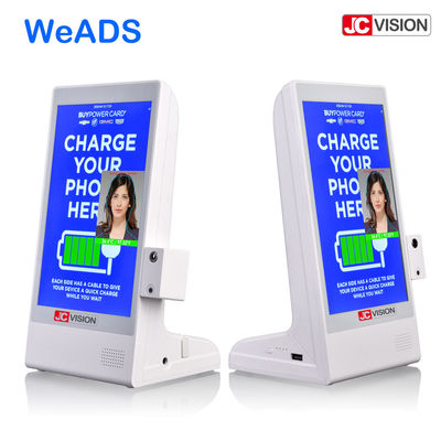 8 Inch Table Top Digital Signage Advertising Player, Restaurant Table Stand Menu Power Bank
